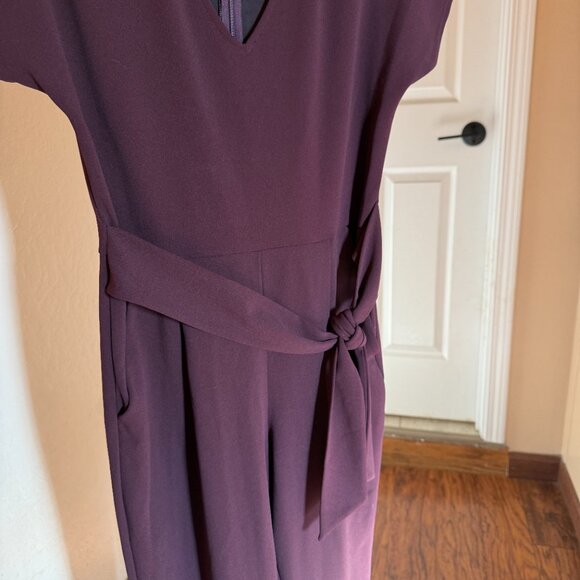 Plum Express Belted Jumpsuit – Size Small - Picture 4 of 5